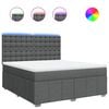 vidaXL Boxspring met matras stof donkergrijs 180x200 cm