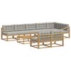 vidaXL Buiten bankenset 9 st Wit en Lichtgrijs Polyester
