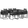 vidaXL Tuin eettafelset 9 st Zwart en Anthraciet poly rattan