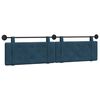 vidaXL Hangend hoofdbord Blauw Fluweel