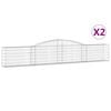 vidaXL Schanskorven 2 st gewelfd 400x30x60/80 cm ijzer