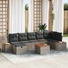 vidaXL Tuin Sofa Set met kussen 8 pcs Grijs Poly riet