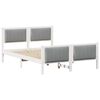 vidaXL Bedframe Wit en lichtgrijs 140 x 200 cm Massief grenenhout