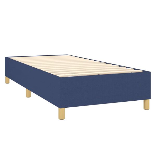 vidaXL Boxspring met matras stof blauw 80x200 cm