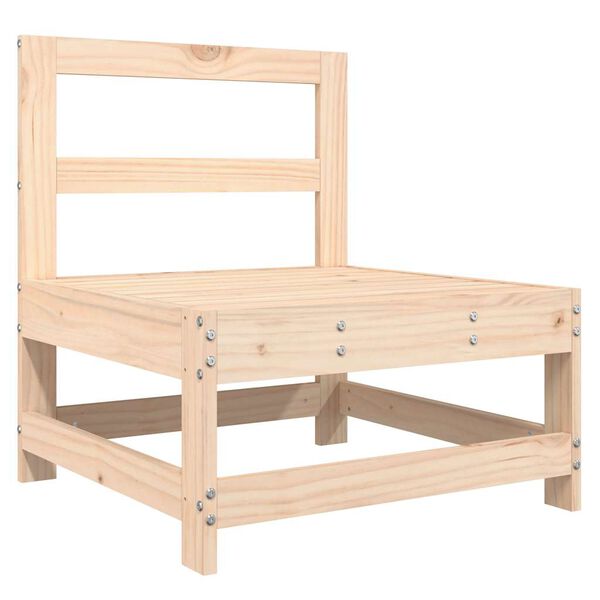 vidaXL Middenbank met kussens massief grenenhout