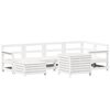 vidaXL 7-delige Loungeset massief grenenhout wit