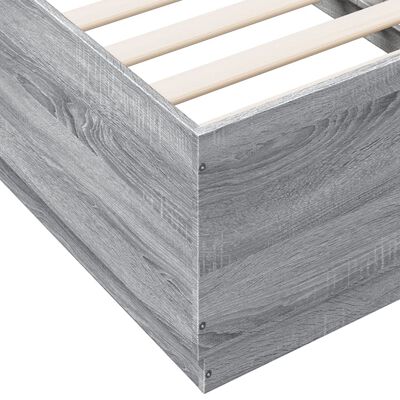 vidaXL Bedframe met LED-verlichting bewerkt hout grijs sonoma 75x190cm