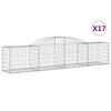 vidaXL Schanskorven 17 st gewelfd 300x50x60/80 cm gegalvaniseerd ijzer
