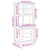 vidaXL Hoge kast VIGO 80x40x176 cm massief grenenhout wit