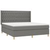 vidaXL Boxspring met matras stof donkergrijs 180x200 cm