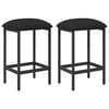 vidaXL Barkruk 2 pcs Zwart 40 x 32 x 74 cm Bewerkt hout