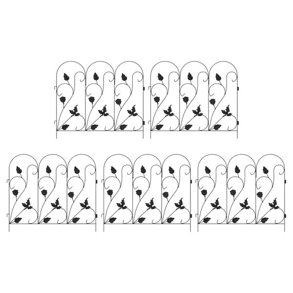 vidaXL Tuinhek Latwerk Zwart 307 x 54,5 x 0,3 cm