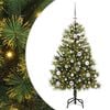 vidaXL Kunstmatige Scharnier Kerstboom met Cones Groen 120 cm