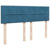 vidaXL Boxspring met matras fluweel donkerblauw 140x200 cm