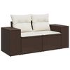 vidaXL 5-delige Loungeset met kussens poly rattan bruin