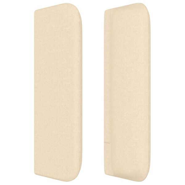 vidaXL Hoofdbord met randen 147x16x78/88 cm stof cr&egrave;mekleurig