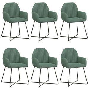 vidaXL Eettafelstoelen 6 st fluweel Zeegroen 55 x 50 x 84 cm