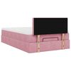 vidaXL Ottoman bed met matras en LED's 120x200cm fluweel roze