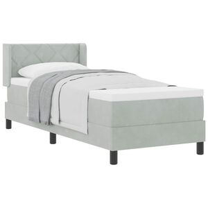 vidaXL Boxspringbed met hoofdeinde Lichtgrijs 200 x 80 cm Fluweel