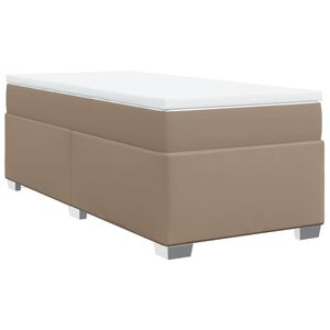 vidaXL Boxspring met matras kunstleer cappuccinokleurig 80x200 cm