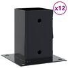 vidaXL Spokkels vierkant 12 st 91x91 mm antraciet staal gepoedercoat