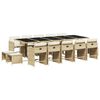 vidaXL 15-delige Tuinset met kussens poly rattan beige