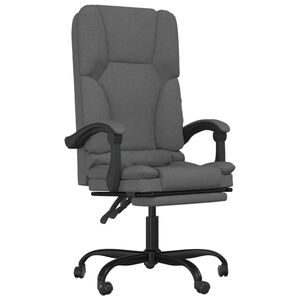 vidaXL Massage Relaxfauteuil voor op kantoor donkergrijs stof