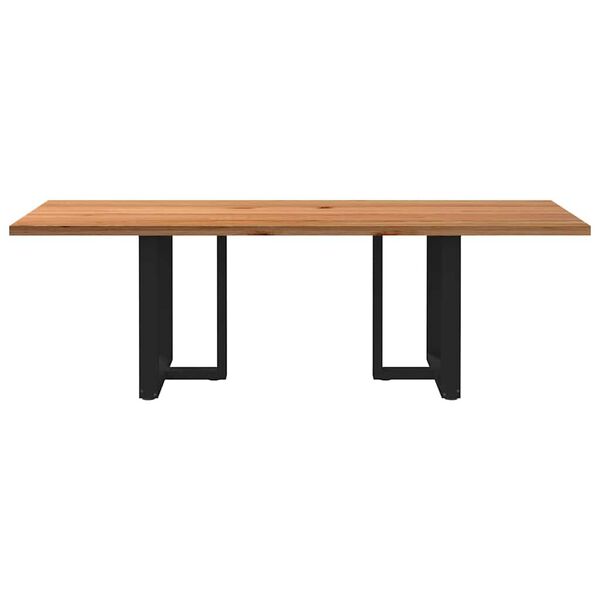 vidaXL Eettafel rechthoekig 240x90x74 cm massief eikenhout lichtbruin
