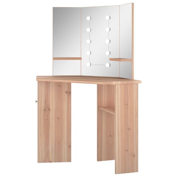 vidaXL Hoekkaptafel met LED 111x54x141,5 cm eikenkleurig
