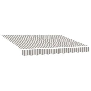 vidaXL Vervangingsdoek voor zonnescherm Lichtgrijs en wit. Polyester