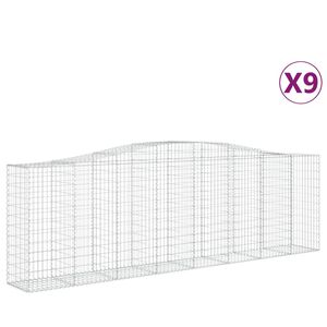 vidaXL Schanskorven 9 st gewelfd 400x50x120/140 cm ijzer
