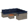 vidaXL Tuinbankenset met kussen 9 pcs Grijs poly rattan