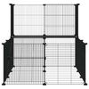vidaXL Huisdierenkooi met deur 20 panelen 35x35 cm staal zwart