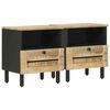 vidaXL Nachtkastje 2 st Naturel 40 x 33 x 46 cm Massief Mango Hout