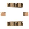 vidaXL Tv-meubelset Wandgemonteerd 6 pcs Artisan Eiken Bewerkt hout