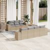 vidaXL 8-delige Loungeset met kussens poly rattan beige