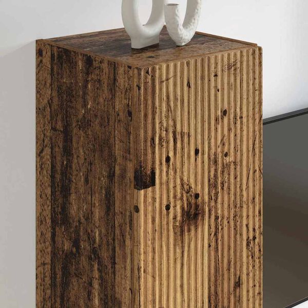 vidaXL TV Wandkast Oud Hout 30 x 31 x 100 cm Bewerkt hout