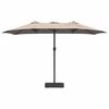 vidaXL Tuinparasol Taupe 385 x 209 x 244 cm Stof