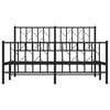 vidaXL Bedframe met hoofd- en voeteneinde metaal zwart 135x190 cm