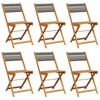 vidaXL Klapstoelen 6 stuks Grijs Massief Acaciahout