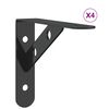 vidaXL Plankdragers 4 st 15x2,5x11,5 cm roestvrijstaal zwart