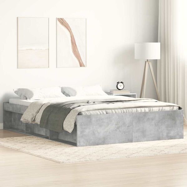 vidaXL Bedframe betongrijs 120x190 cm