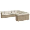 vidaXL 11-delige Tuinset met kussens poly rattan beige