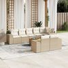 vidaXL 9-delige Loungeset met kussens poly rattan beige