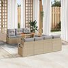 vidaXL Tuin Sofa Set met kussen met kussen 8 pcs Beige en Grijs
