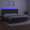 vidaXL Boxspring met matras en LED fluweel donkergrijs 200x200 cm