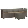 vidaXL 4-Persoons Tuin Sofa met Kussens Rieten Look PP Lichtgrijs