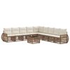 vidaXL Tuinbankenset 10 pcs Beige en Cr&egrave;me Wit poly rattan