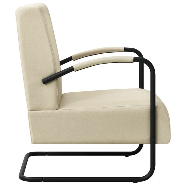 vidaXL Fauteuil stof cr&egrave;mekleurig