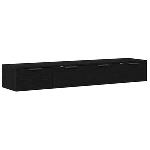 vidaXL Wandkast Muurmontage 2 pcs Zwart Eiken 68 x 30 x 20 cm